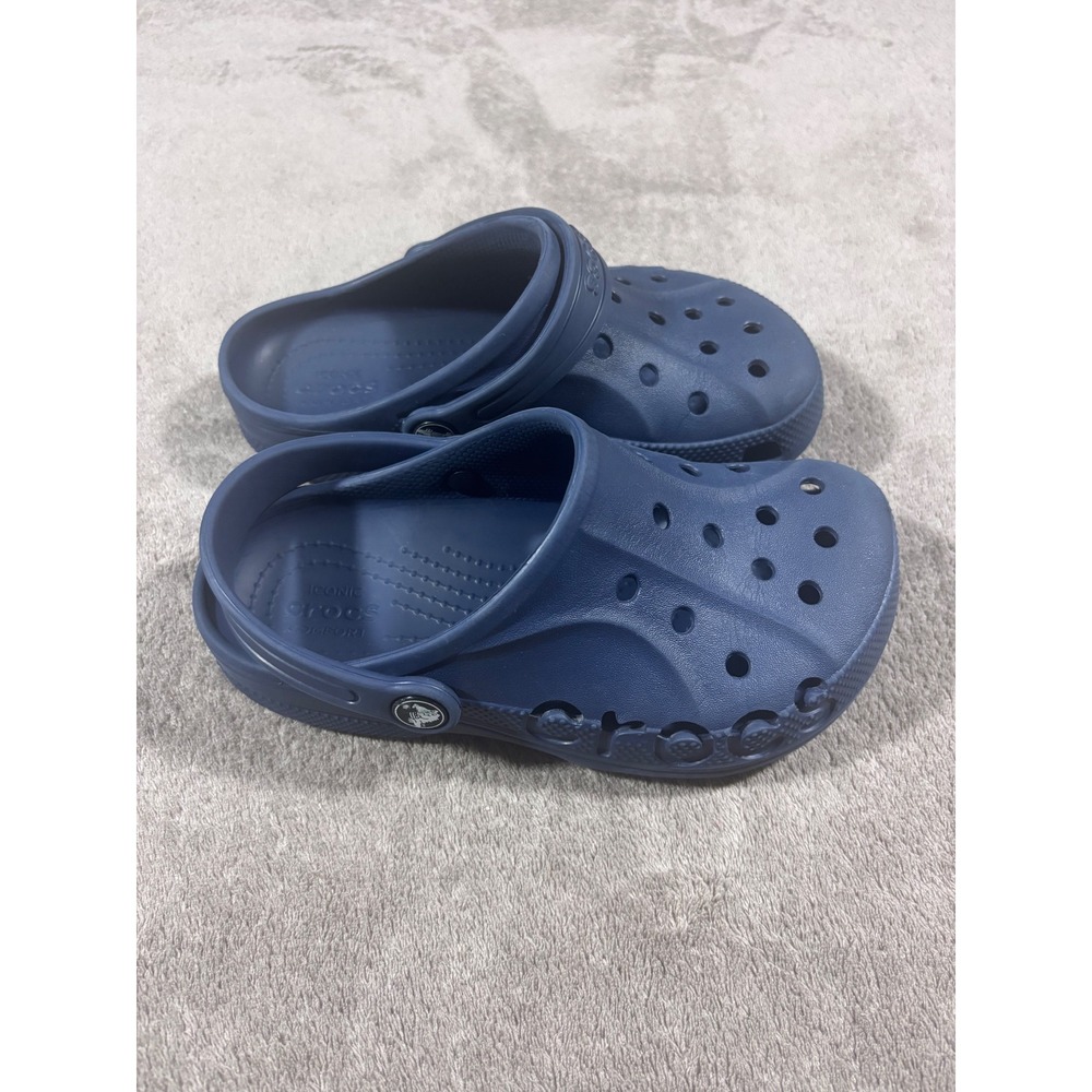 Crocs Kids Baya Clogs Navy Blue Unisex Slip On Shoes Size J2